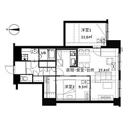 シルクヴェール城乾 3LDKの間取図画像