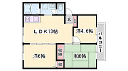 サンライフ玉手 3LDKの間取図画像