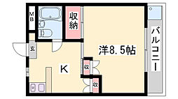 グランシード高田台 1Kの間取図画像