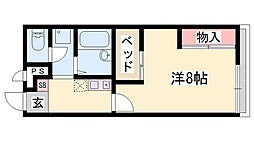 レオパレスフロレスタ 1Kの間取図画像