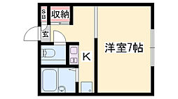 レオパレスラ・セーヌ 1Kの間取図画像
