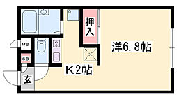 レオパレスルニ1 1Kの間取図画像