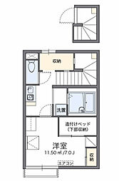 レオパレス城下 1Kの間取図画像