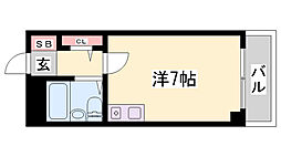 カルム白鷺 ワンルームの間取図画像