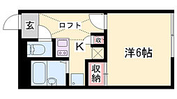 レオパレス高砂荒井 1Kの間取図画像