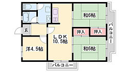 城西ハイツ 3LDKの間取図画像