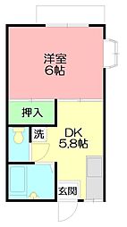 ファミーユ松田 1DKの間取図画像
