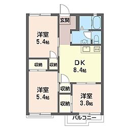 ルミエール・B 3DKの間取図画像