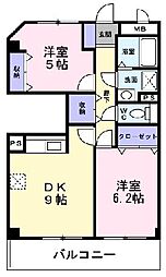 トゥール・アヴニール 2DKの間取図画像