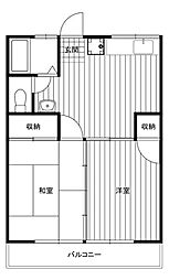メゾン・ド・藤 2DKの間取図画像