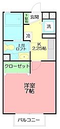パークヒルズ 1Kの間取図画像