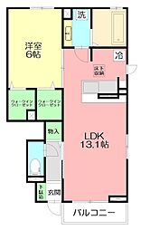 ウィル湘南台 1LDKの間取図画像