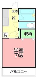 アネックス落合 1Kの間取図画像