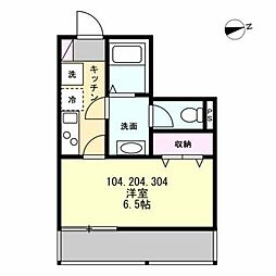 藤沢市高倉アパート 1Kの間取図画像