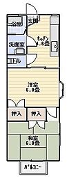 サンサーラ湘南 2Kの間取図画像