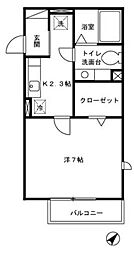 グラフィアス湘南 1Kの間取図画像