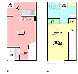 キャッツテイル アパートメント 1LDKの間取図画像