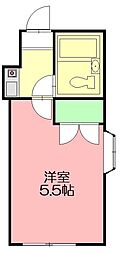 クレールメゾン本鵠沼 1Kの間取図画像