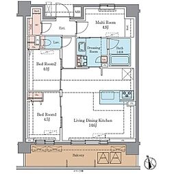 藤沢市弥勒寺1丁目マンション 2SLDKの間取図画像