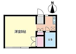 拓殖ハイツ 1Kの間取図画像