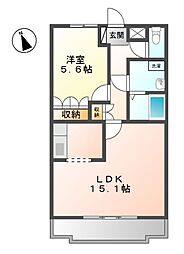 フレンド・シップ・ショウナン 1LDKの間取図画像