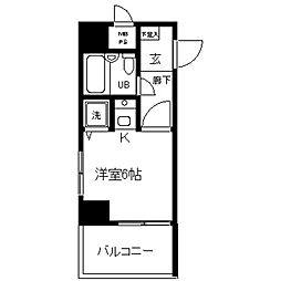 日神パレステージ藤沢 ワンルームの間取図画像