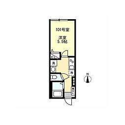 ベイルーム湘南台 1Kの間取図画像