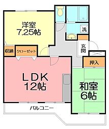 ヴィラ水澤 2LDKの間取図画像