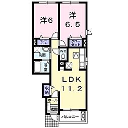 ベージョフロール 2LDKの間取図画像