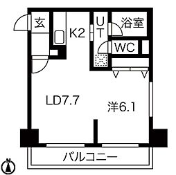 MYプラザ円山公園 1LDKの間取図画像