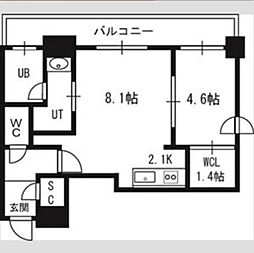 S-FORT豊平三条 1LDKの間取図画像