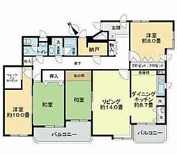 ライオンズマンション山の手第2 4LDKの間取図画像