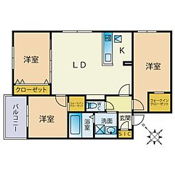 ポルトボヌール 3LDKの間取図画像