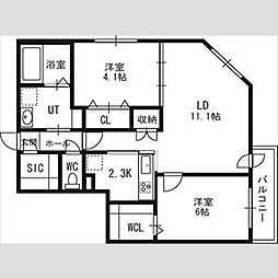 ALPHASQUARE北12西3 3LDKの間取図画像