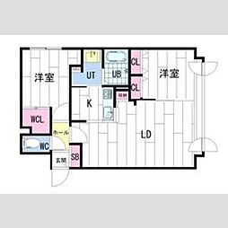 アルファスクエア南4西15 2LDKの間取図画像