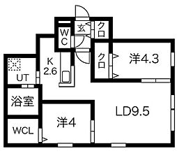 札幌市営東西線 発寒南駅 徒歩8分 2階/-