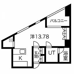 INFINITY22 ワンルームの間取図画像
