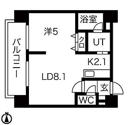 MYプラザ円山公園 1LDKの間取図画像