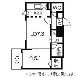 フォレストヒルズB 1LDKの間取図画像