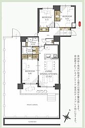 アルファグランデ北10条 3DKの間取図画像