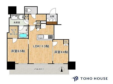 2LDK 間取り
