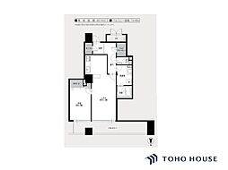 OAPレジデンスタワー西館 1LDKの間取図画像