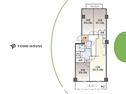 日興豊中緑丘スカイマンション 3LDKの間取図画像