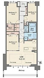 クレッセント新川崎エグゼ 3LDKの間取図画像