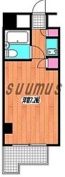 コスモシティ市ヶ谷 ワンルームの間取図画像