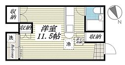 DOMUSマンション ワンルームの間取図画像