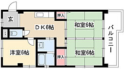 メゾンドールサカエ 3DKの間取図画像