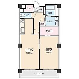 グランヴェル西山2号館 1LDKの間取図画像