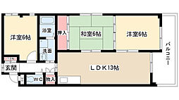 ハイツ太陽B棟 3LDKの間取図画像