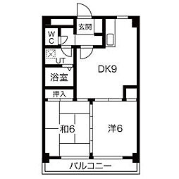グローバル露橋 2LDKの間取図画像